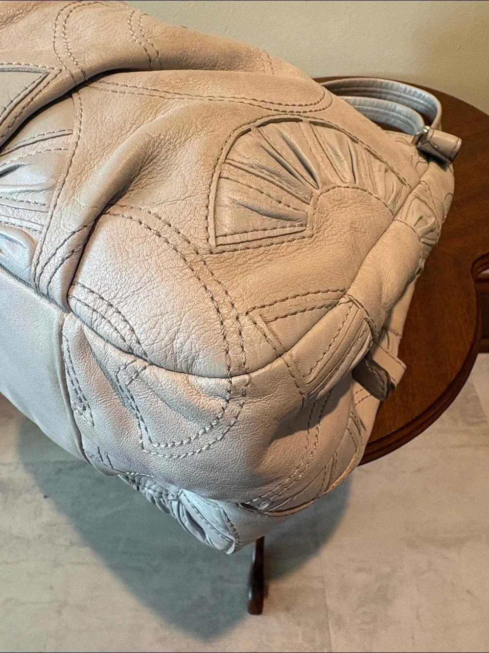 Coach Vintage Madison Maggie Op Art Shoulder Bag Inlaid/gathered Garcia Leather